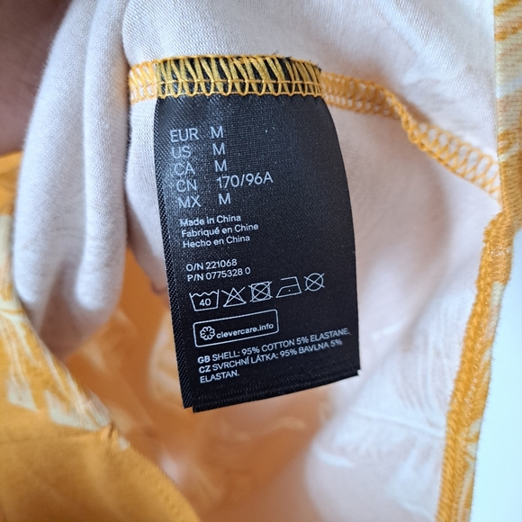 H & M | yellow leaf body suit womens tank top - Picture 13 of 13